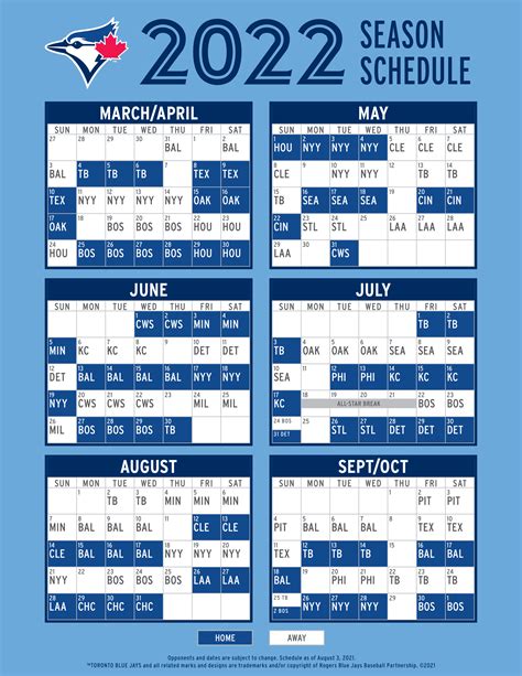 toronto blue jays 2022 season schedule